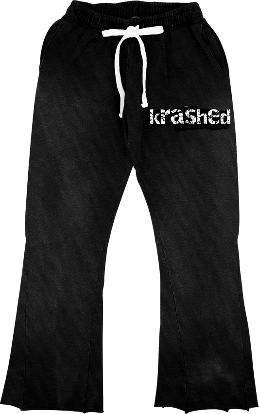 black Flared sweatpants  Krashed Clothing